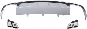 Difuzor Bara Spate cu Ornamente toba compatibil cu Audi A6 4G Facelift S-Line 2015-2018 S6 Design