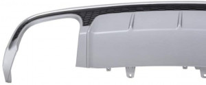 Difuzor Bara Spate cu Ornamente toba si Grila compatibil cu Audi A6 4G Facelift S-Line 2015-2018 RS6 Design - Img 4