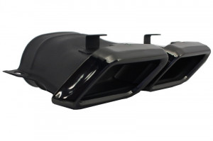 Difuzor Bara Spate cu Ornamente tobe Negre compatibil cu Mercedes C-Class W205 S205 2014-2020 C63 Design doar pentru Sport Package - Img 3