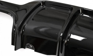 Difuzor Bara Spate Evacuare Dubla compatibil cu BMW Seria 4 F32 F33 F36 2013-2019 Negru Lucios - Img 7
