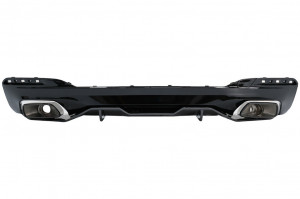 Difuzor Bara Spate Evacuare Dubla cu Eleron Portbagaj compatibil cu BMW 5 Series G30 2016-2019 540 M Performance Design Carbon Look - Img 3