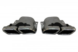 Difuzor Bara Spate si Ornamente bara Spate Flapsuri compatibil cu Mercedes C-Class C205 A205 Coupe Cabriolet 2014-2019 Facelift C63S Design - Img 4