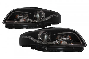 Faruri compatibil cu Audi A4 B7 2004-2008 DAYLIGHT DRL Negru