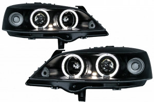 Faruri compatibil cu Opel Astra G 1997-2004 ANGEL EYES BLACK