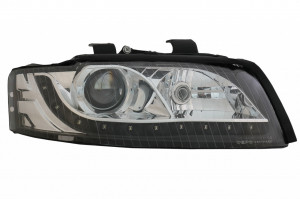 Faruri compatibile AUDI A4 B6 8E 2001-2004 LED DRL Look Black - Img 2