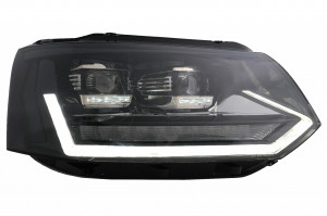 Faruri Full LED compatibil cu VW Transporter Caravelle Multivan T5 Facelift 2010-2015 cu Semnal Dinamic Secvential - Img 2