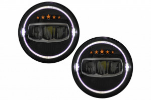 Faruri Full LED CREE Dublu Proiector compatibil cu Jeep Wrangler JK TJ LJ JL 1997-2017 5 Stars Design - Img 3
