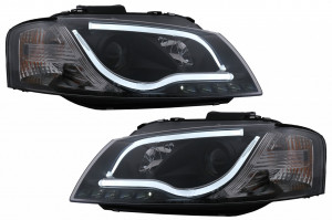 Faruri LED DRL compatibil cu Audi A3 8P 2003-2008 Negru