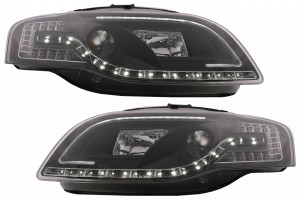 Faruri LED DRL compatibil cu Audi A4 B7 2004-2008 DAYLIGHT Negru