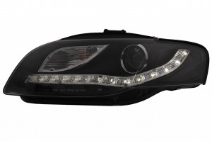Faruri LED DRL compatibil cu Audi A4 B7 2004-2008 Negru - Img 2