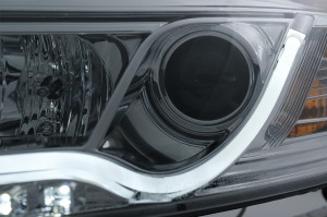 Faruri LED DRL compatibil cu Audi A6 C6 4F 2004-2007 Crom - Img 3