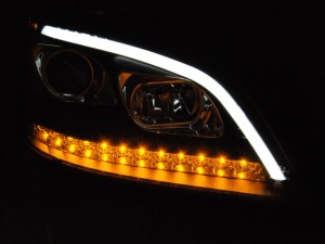 Faruri Tube Light compatibil cu Mercedes M-Class W164 (2005-2008) Negru cu Semnal Dinamic - Img 2