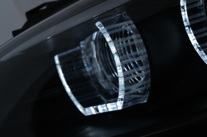 Faruri Xenon Angel Eyes compatibil cu BMW Seria 3 E92 E93 (2006-2010) 3D U-TYPE Negru - Img 4