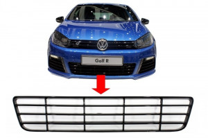 Grila Central Inferioara Bara Fata compatibil cu VW Golf 6 2008-2013 R20 Design - Img 4