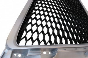 Grila Centrala Fara Emblema compatibil cu AUDI A4 B8 2007-2012 Limousine Avant RS Design Argintiu - Img 3