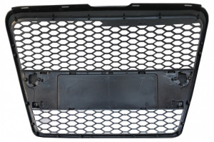 Grila Centrala Fara Emblema compatibil cu Audi A6 4F 4F2 C6 2004-2011 Limousine Avant RS Design Argintiu Mat - Img 4