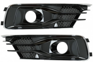 Grile Laterale compatibil cu AUDI A6 C7 4G Facelift 2015-2018 Negru Lucios