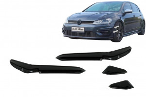 Ornamente bara fata flapsuri compatibil cu VW Golf 7.5 R Hatchback 2017-2020 Negru Lucios - Img 2