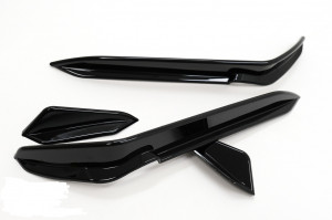Ornamente bara fata flapsuri compatibil cu VW Golf 7.5 R Hatchback 2017-2020 Negru Lucios - Img 5