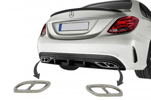 Ornamente tobe compatibil cu sistemul de evacuare Mercedes C-Class W205 S65 E65 GLE W166 X166 GLC W253 Design
