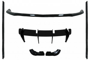 Pachet Aero Complet compatibil cu Mercedes Clasa A W176 Facelift Sport Line 2015-2018 Negru Lucios