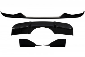Pachet Exterior Aero Prelungire Bara Fata si Difuzor compatibil cu BMW X5 F15 2014-2018 M Technik Sport Aerodynamic Design Piano Black