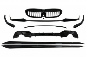 Pachet Exterior compatibil cu BMW Seria 3 G20 Sedan G21 Touring (2018-2019) M Design Negru Lucios - Img 5