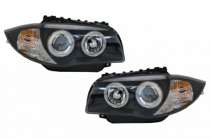 Set faruri CCFL Angel Eyes compatibil cu BMW 1 Series E87/E81/E82/E88 2004-2011 Negru