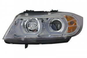Set faruri Xenon Angel Eye 3D U Desifn compatibil cu BMW Seria 3 E90 E91 2005-2008 Crom - Img 2