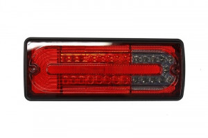 Stopuri Full LED compatibil cu Mercedes W463 G-Class 1989-2015 Rosu Fumuriu - Img 3