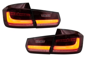 Stopuri LED BAR compatibil cu BMW Seria 3 F30 (2011-2019) Rosu Clar cu Semnal Dinamic Secvential