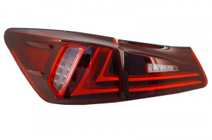 Stopuri LED compatibil cu LEXUS IS XE20 2005-2012 Light Bar Facelift New XE30 Design Rosu Clar - Img 3