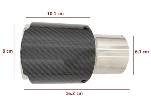 Toba Ornament Sistem de evacuare Carbon Fiber Finisaj Lucios Inlet 6.1cm - Img 3