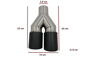 Toba Ornament Sistem de evacuare Carbon Fiber Finisaj Mat Parte Stanga - Img 2