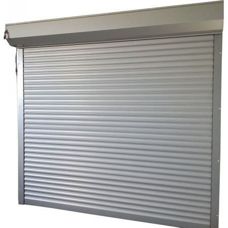 Usa garaj actionare manuala L 3100 x 2100 H , argintiu 9006 , lamele 55 mm