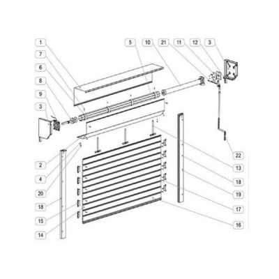 Ușă garaj automată 2100L x 2200H, nuc, lamele 55mm - Img 5