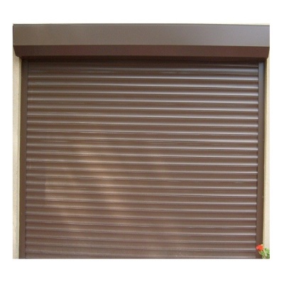 Ușă garaj automată 3000L x 2600H, maro deschis 8014, lamele 55mm - Img 1