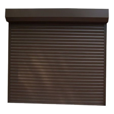 Ușă garaj automată 3100L x 2200H, maro închis 8019, lamele 55mm