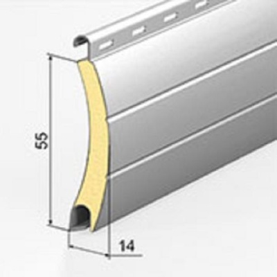 Ușă garaj acționare manuală 2100L x 2300H, maro închis 8019, lamele 55mm - Img 2