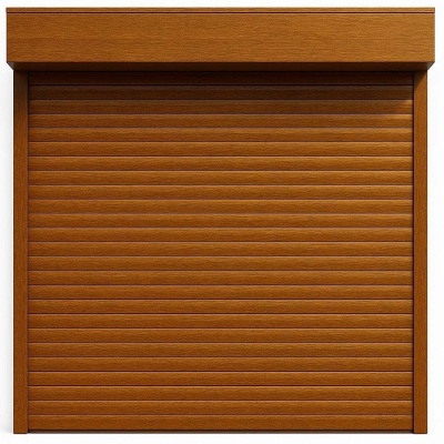 Ușă garaj automată 2400L x 2600H, stejar auriu, lamele 55mm