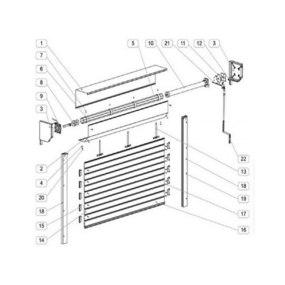 Ușă garaj acționare manuală 2800L x 2400H, maro închis 8019, lamele 55mm - Img 3