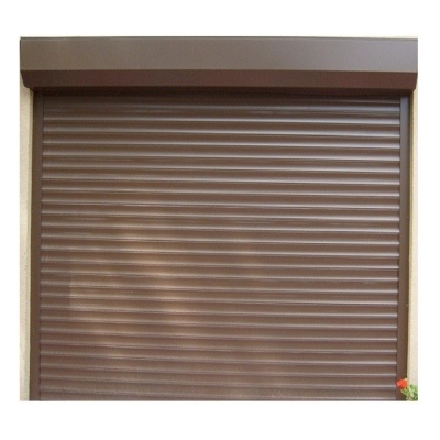 Ușă garaj automată 4200L x 2200H, maro deschis 8014, lamele 77mm
