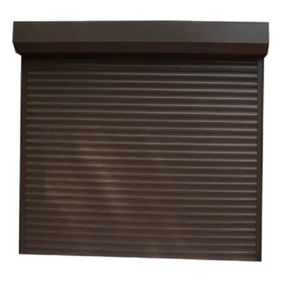 Ușă garaj automată 2800L x 3000H, maro închis 8019, lamele 55mm