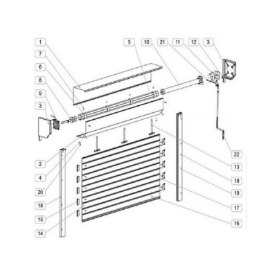 Ușă garaj automată 2400L x 2400H, maro închis 8019, lamele 55mm - Img 5