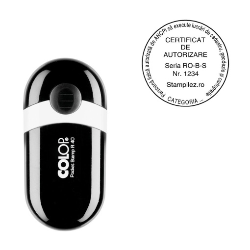 Stampila Cadastru ANCPI Colop De Buzunar R 40 Diametru 40 mm