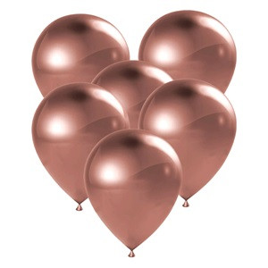 Baloane de Petrecere Metalizate Roz Aurii 30cm - 10buc