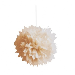 Decoratiune Party Pompon Ecru 40cm