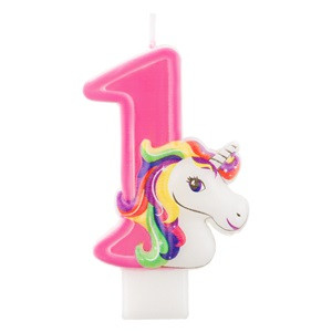 Lumanare Aniversare Roz Unicorn Nr.1