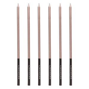 Lumanari Zi de Nastere Roz Auriu Metalizat Negre 15cm - 6buc