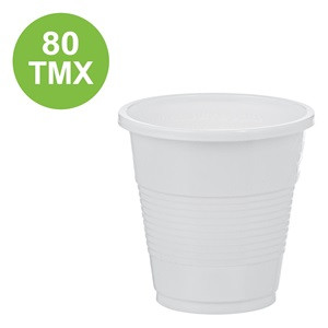 Pahare Albe din Plastic 80ml - 80buc